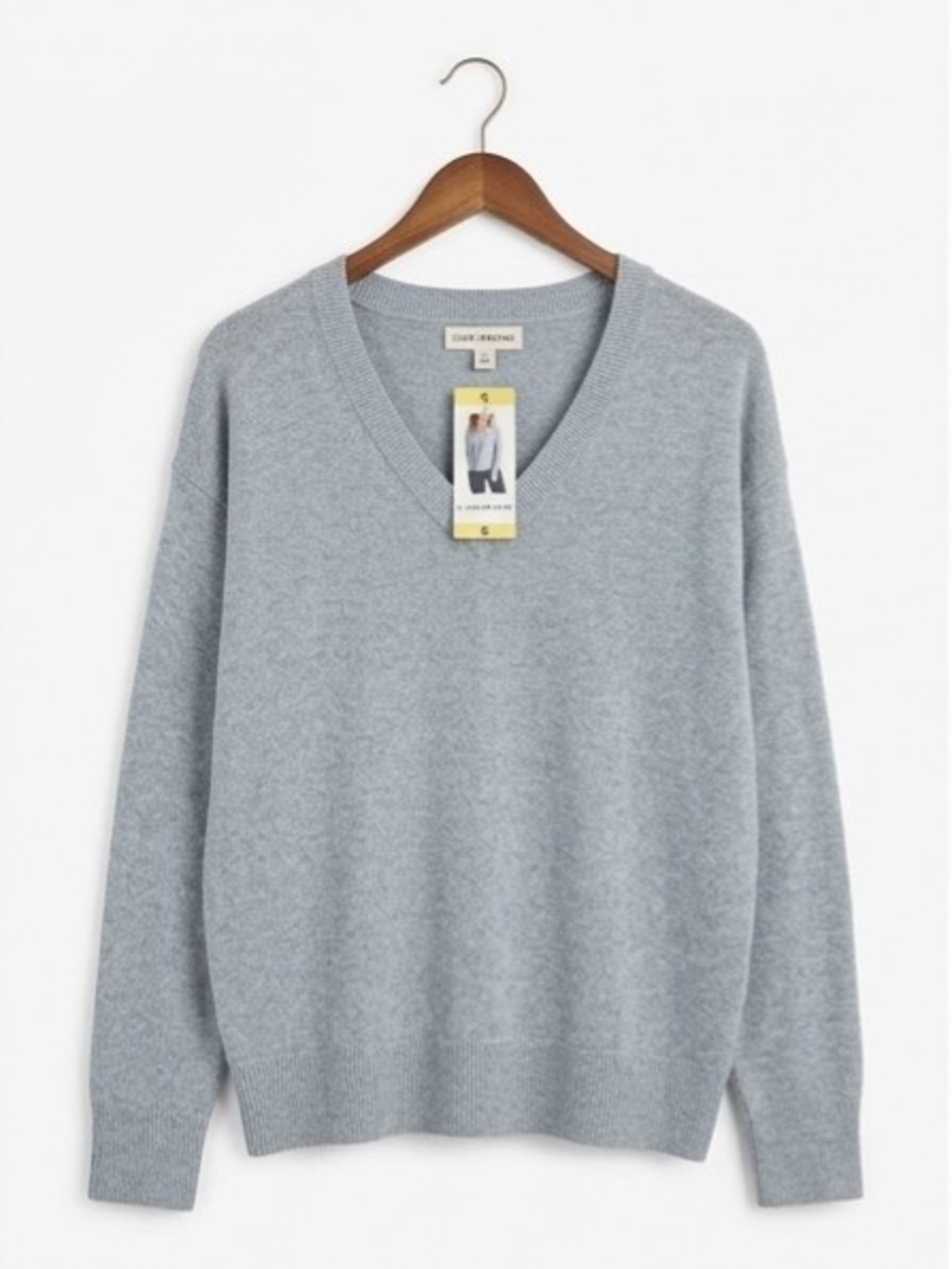 Lucky Brand Women's V-Neck Cashmere Sweater - Light Blue